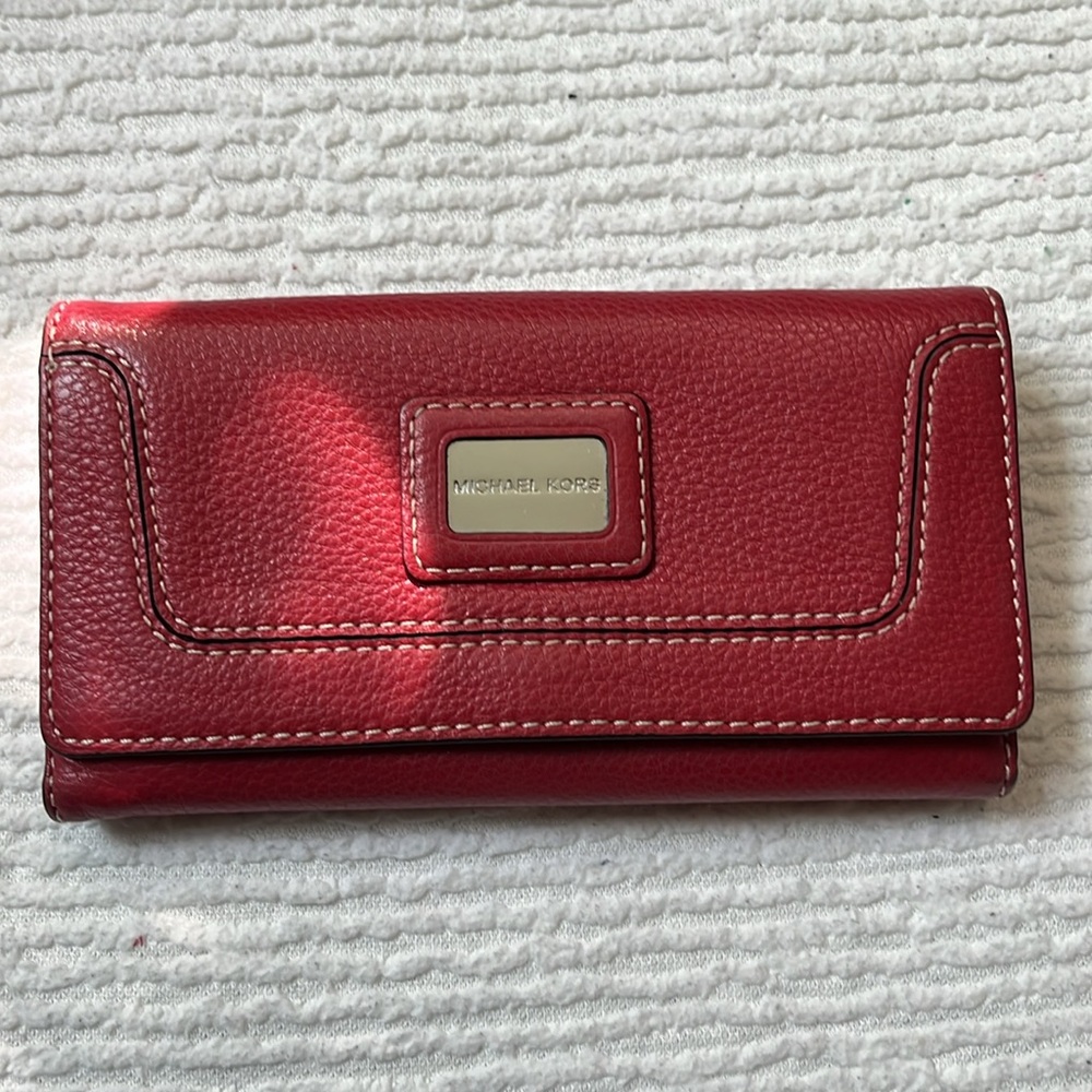 MIchael Kors Red Leather Wallet